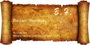 Beier Herman névjegykártya
